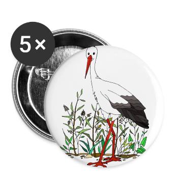 Stork - Buttons small 1''/25 mm (5-pack) - white - Front