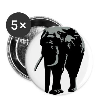 Elefant, Elephant - Buttons klein 25 mm (5er Pack) - Weiß - Vorne