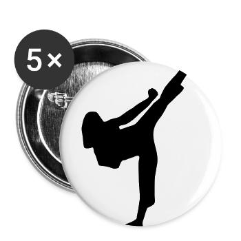 Kampfsportlerin 1 - Kampfsport - Buttons klein 25 mm (5er Pack) - Weiß - Vorne