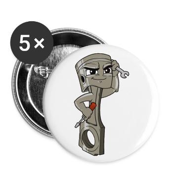 Dessin animé dessin animé amateur cylindre cylindre - Lot de 5 petits badges (25 mm) - blanc - Devant