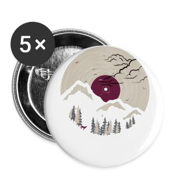Mountain on record 4 - Buttons small 1''/25 mm (5-pack) - white - Front