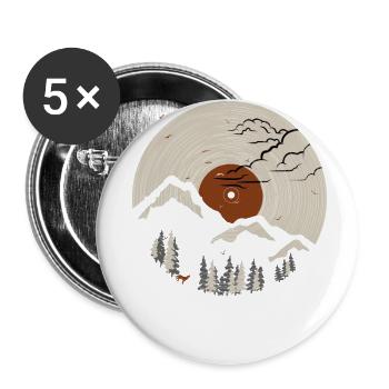 Mountain on record 2 - Buttons small 1''/25 mm (5-pack) - white - Front