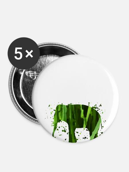 Denke an die Umwelt - Buttons klein 25 mm (5er Pack) - Weiß