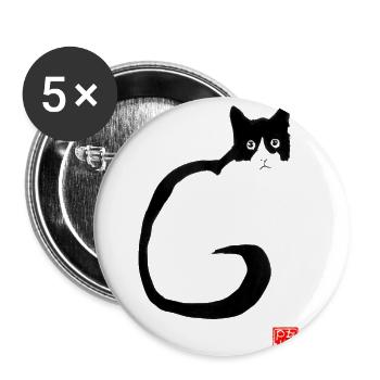 archetypisches neko02 - Buttons klein 25 mm (5er Pack) - Weiß - Vorne