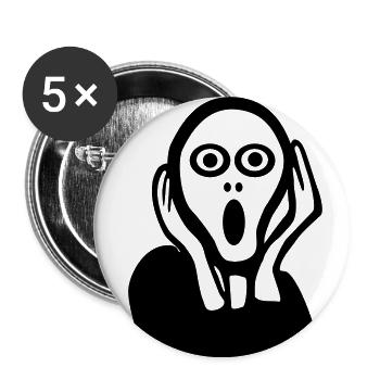 Der Schrei, Krise - Buttons klein 25 mm (5er Pack) - Weiß - Vorne