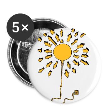 Sonne - Buttons klein 25 mm (5er Pack) - Weiß - Vorne