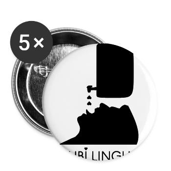 CUBI LINGUS! - Buttons small 1''/25 mm (5-pack) - white - Front