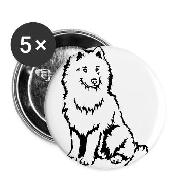 Samoyed - Buttons small 1''/25 mm (5-pack) - white - Front