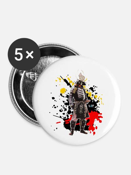 Samourai-Sammlung @lipfrance - Buttons klein 25 mm (5er Pack) - Weiß