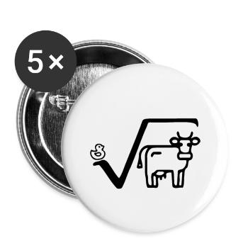 Racine de canard de vache - Lot de 5 petits badges (25 mm) - blanc - Devant
