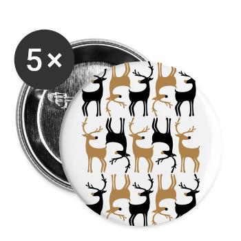 Renne - Lot de 5 petits badges (25 mm) - blanc - Devant