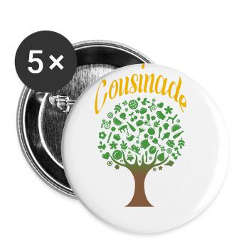 cousinade arbre nature a personnaliser - Lot de 5 petits badges (25 mm) - blanc - Devant