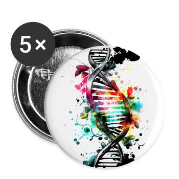 Watercolor, ink double helix in black colorful - Buttons small 1''/25 mm (5-pack) - white - Front
