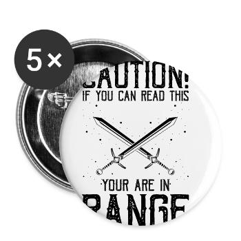 Citation Larping pour le jeu de rôle et Larper - Lot de 5 petits badges (25 mm) - blanc - Devant