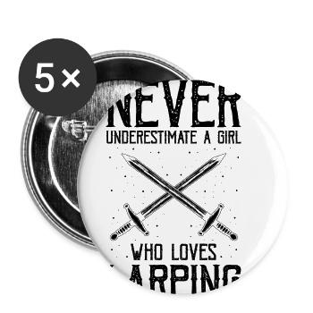 Citation Larping pour le jeu de rôle et Larper - Lot de 5 petits badges (25 mm) - blanc - Devant