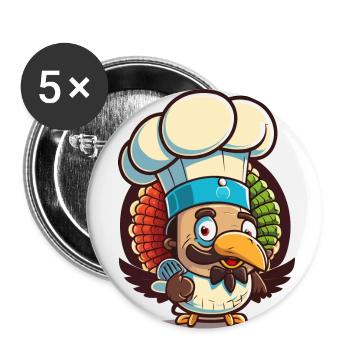 Erntedankfest - Buttons klein 25 mm (5er Pack) - Weiß - Vorne