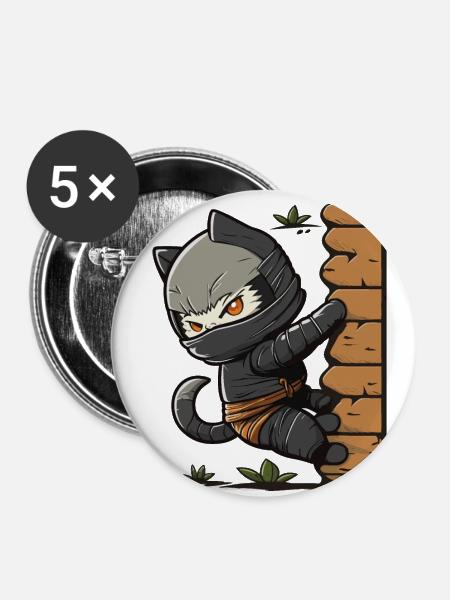 Der katzenartige Rächer - Buttons klein 25 mm (5er Pack) - Weiß