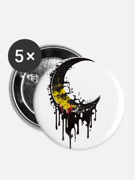Melting Moon Graffiti - Buttons klein 25 mm (5er Pack) - Weiß
