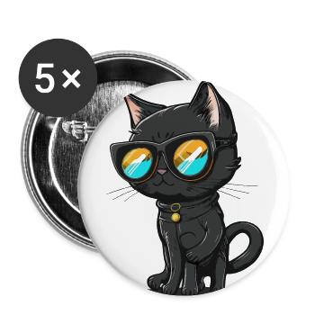 Feline Fashion - Buttons small 1''/25 mm (5-pack) - white - Front