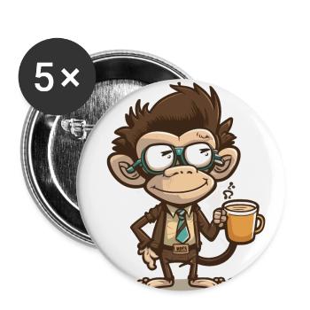 Monkey Business - Buttons small 1''/25 mm (5-pack) - white - Front