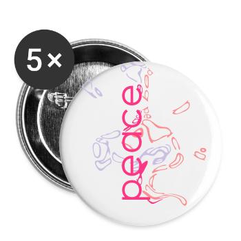 Déclaration de paix - Design d’Art de lettre élégante - Lot de 5 petits badges (25 mm) - blanc - Devant