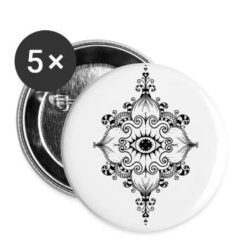 The all seeing eye - Buttons small 1''/25 mm (5-pack) - white - Front