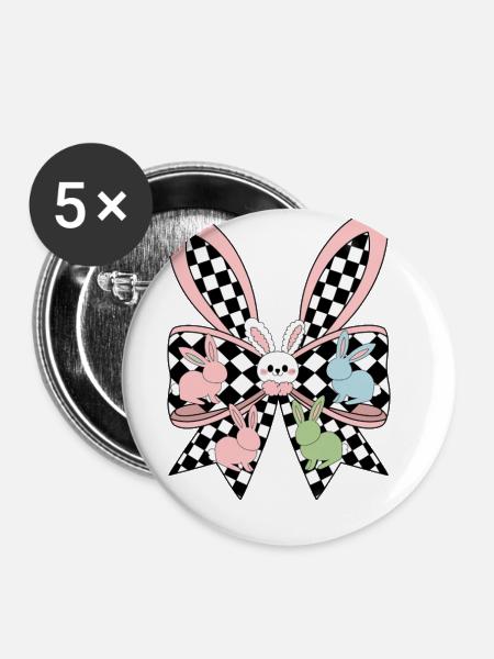 Easter Bunny - Buttons klein 25 mm (5er Pack) - Weiß