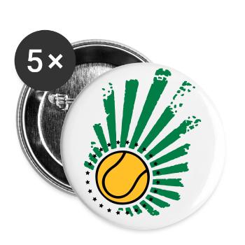Design de tennis (Stars) - Lot de 5 petits badges (25 mm) - blanc - Devant