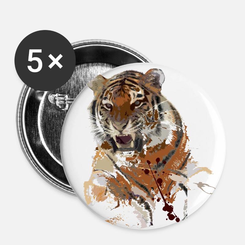 tiger - Buttons small 1''/25 mm (5-pack) - white