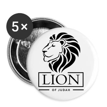 Lion of Judah Reggae Roots Rastafari Girls Hoodie - Buttons klein 25 mm (5er Pack) - Weiß - Vorne