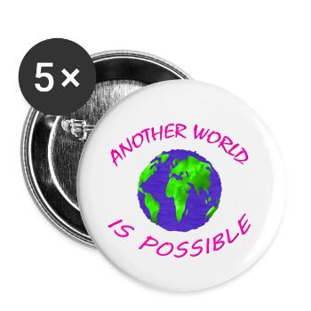 Eine andere Welt ist möglich - Ökologie - Buttons klein 25 mm (5er Pack) - Weiß - Vorne
