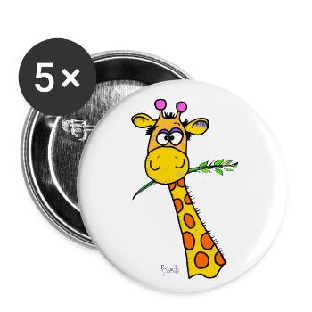 Cute Giraffe - Buttons small 1''/25 mm (5-pack) - white - Front