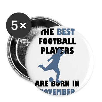 Fußballspieler Fußball Trainer Geschenk November - Buttons klein 25 mm (5er Pack) - Weiß - Vorne
