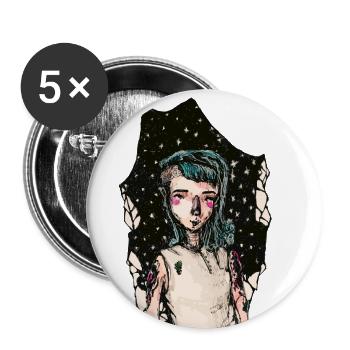 future fille - Lot de 5 petits badges (25 mm) - blanc - Devant