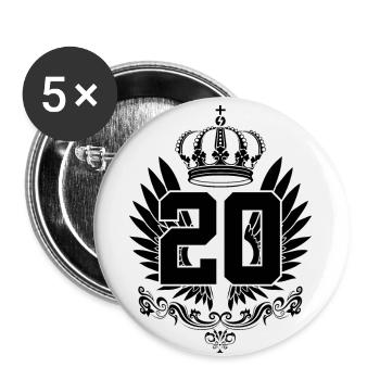 20TH BIRTHDAY FINALLY 20 YEARS - Buttons small 1''/25 mm (5-pack) - white - Front