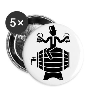 Groom sur fût de bière (JGA / bière / enterrement de vie de garçon) - Lot de 5 petits badges (25 mm) - blanc - Devant