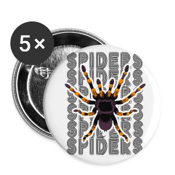 Retro Spider Owner Tarantula 80's Text - Buttons small 1''/25 mm (5-pack) - white - Front
