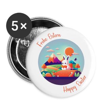 Frohe Ostern | Happy Easter | Illustration - Buttons klein 25 mm (5er Pack) - Weiß - Vorne
