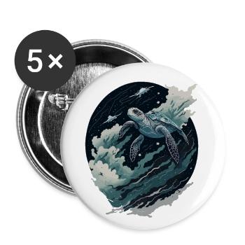 Turtles Fantasy Dream Journey - Buttons klein 25 mm (5er Pack) - Weiß - Vorne