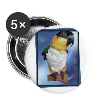The black-headed caique - Buttons small 1''/25 mm (5-pack) - white - Front