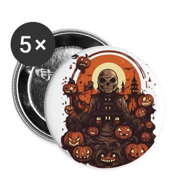 Déguisement Retro Lazy Lazy Halloween Sweet Sour - Lot de 5 petits badges (25 mm) - blanc - Devant