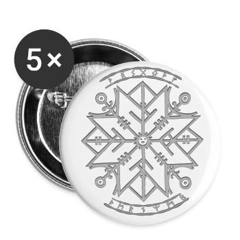 rune de protection nordique - Lot de 5 petits badges (25 mm) - blanc - Devant