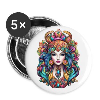 Woman Portrait 1 - Buttons small 1''/25 mm (5-pack) - white - Front