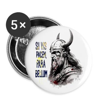 Chemise Viking, pour les vrais fans de Scandinavie. - Lot de 5 petits badges (25 mm) - blanc - Devant