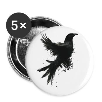 Mystic Raven - Buttons small 1''/25 mm (5-pack) - white - Front