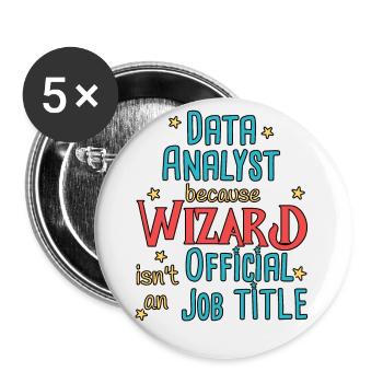 Data Analyst Wizard - Buttons klein 25 mm (5er Pack) - Weiß - Vorne