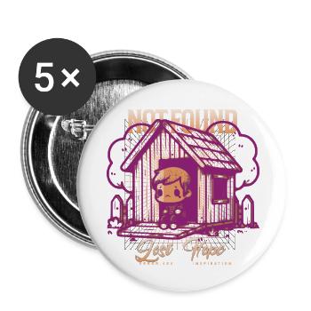 Error 404_ Motivation Not Found - Buttons klein 25 mm (5er Pack) - Weiß - Vorne