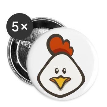 hen - Buttons small 1''/25 mm (5-pack) - white - Front