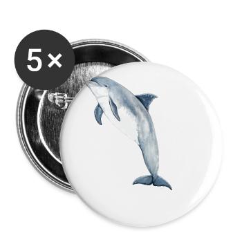 Bottlenose dolphin - Bottlenose dolphin - Grand dauphin - Buttons small 1''/25 mm (5-pack) - white - Front