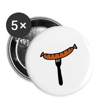 Bratwurst fork - Buttons small 1''/25 mm (5-pack) - white - Front